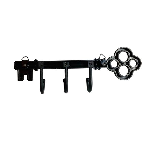Classic Key Design Wall Mounted Hook Rack with 3 Hooks - Picture 3 of 4